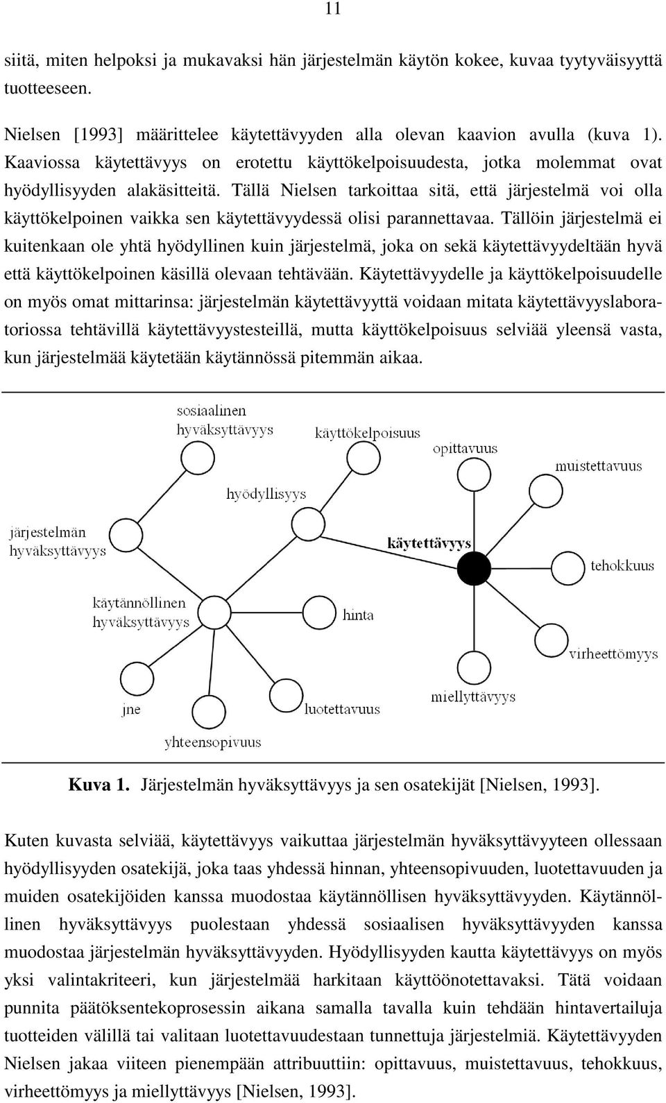 Tällä Nielsen tarkoittaa sitä, että järjestelmä voi olla käyttökelpoinen vaikka sen käytettävyydessä olisi parannettavaa.