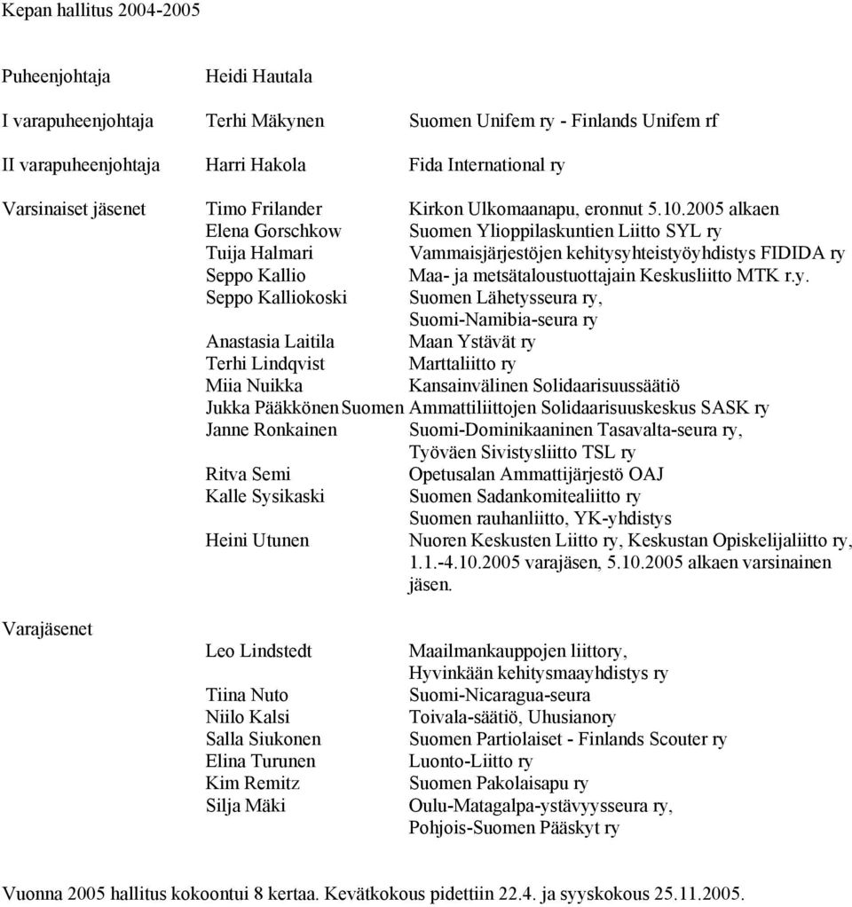 2005 alkaen Elena Gorschkow Suomen Ylioppilaskuntien Liitto SYL ry 