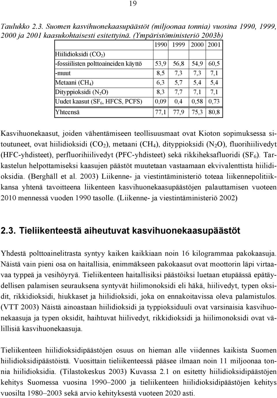 O) 8,3 7,7 7,1 7,1 Uudet kaasut (SF 6, HFCS, PCFS) 0,09 0,4 0,58 0,73 Yhteensä 77,1 7 7,9 75,3 80,8 Kasvihuonekaasut, joiden vähentämiseen teollisuusmaat ovat Kioton sopimuksessa s i - toutuneet,