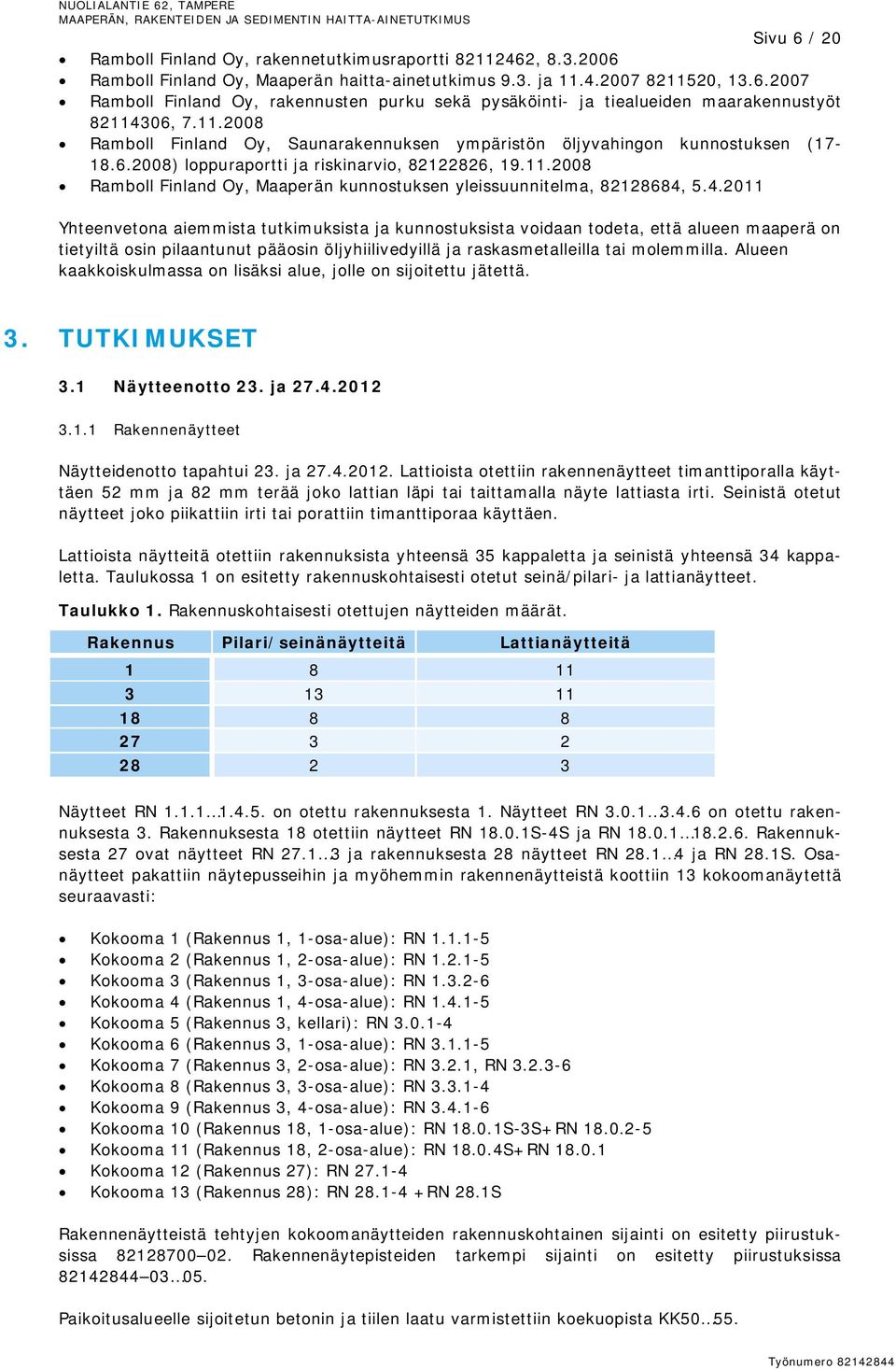 4.2011 Yhteenvetona aiemmista tutkimuksista ja kunnostuksista voidaan todeta, että alueen maaperä on tietyiltä osin pilaantunut pääosin öljyhiilivedyillä ja raskasmetalleilla tai molemmilla.