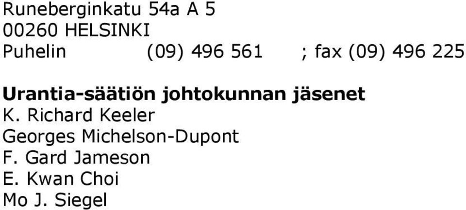 johtokunnan jäsenet K.