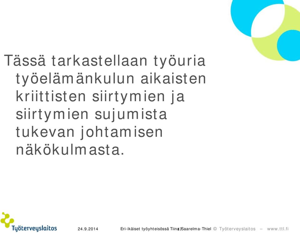 sujumista tukevan johtamisen näkökulmasta. 24.9.