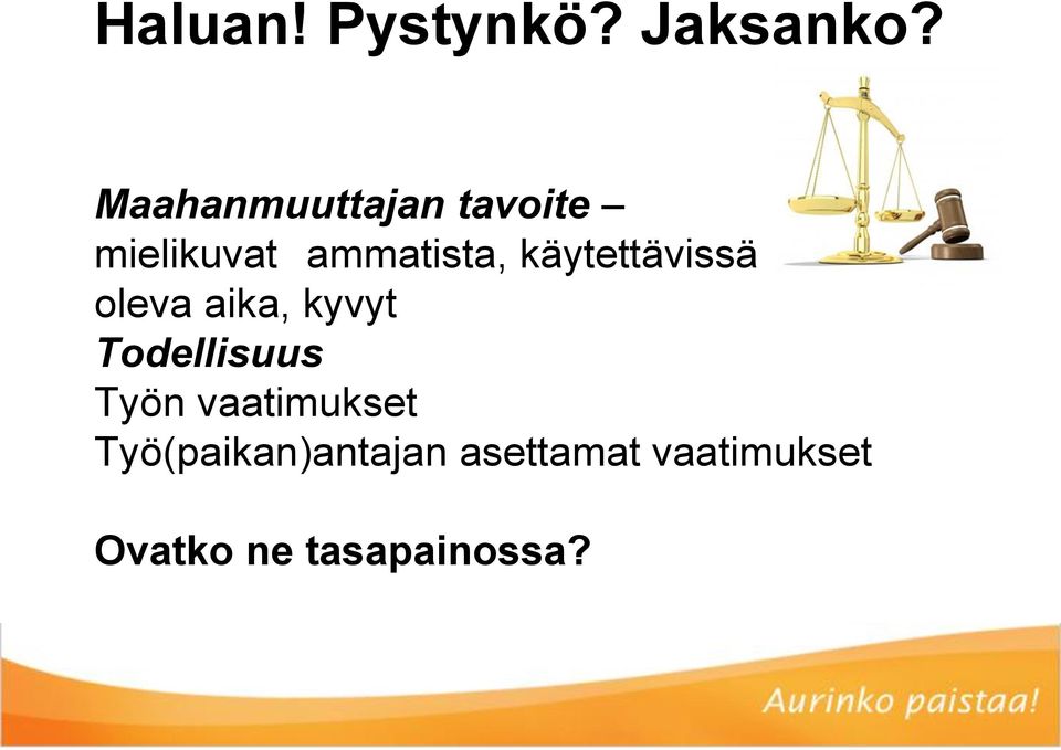 käytettävissä oleva aika, kyvyt Todellisuus Työn