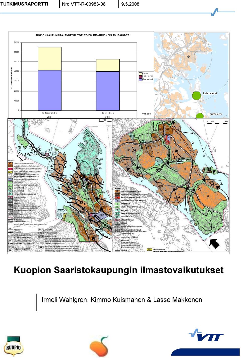 120 000 24 000 CO2 ekvivalentt itonnia/a 40000 30000 2.5 km k m Liikenne Ver kost ot yms. Rakennukset 2.5 km 20000 5 km Lehtoniemi 5 km Lehtoniemi 10000 0 7.