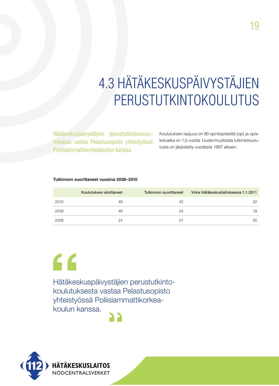 Uudenmuotoista tutkintokoulutusta on järjestetty vuodesta 1997 alkaen.