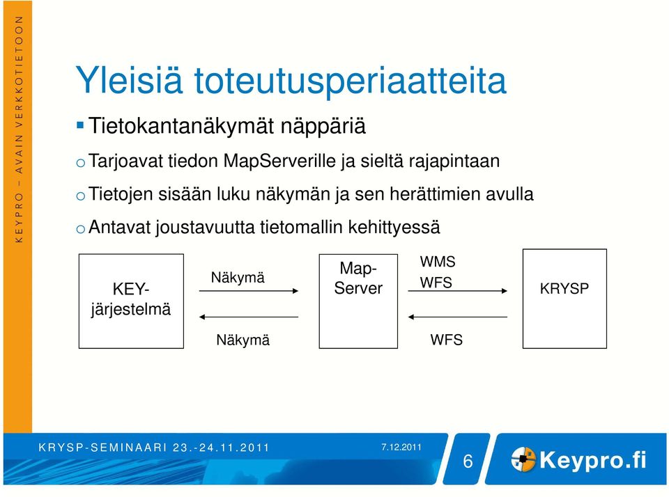 näkymän ja sen herättimien avulla o Antavat joustavuutta tietomallin