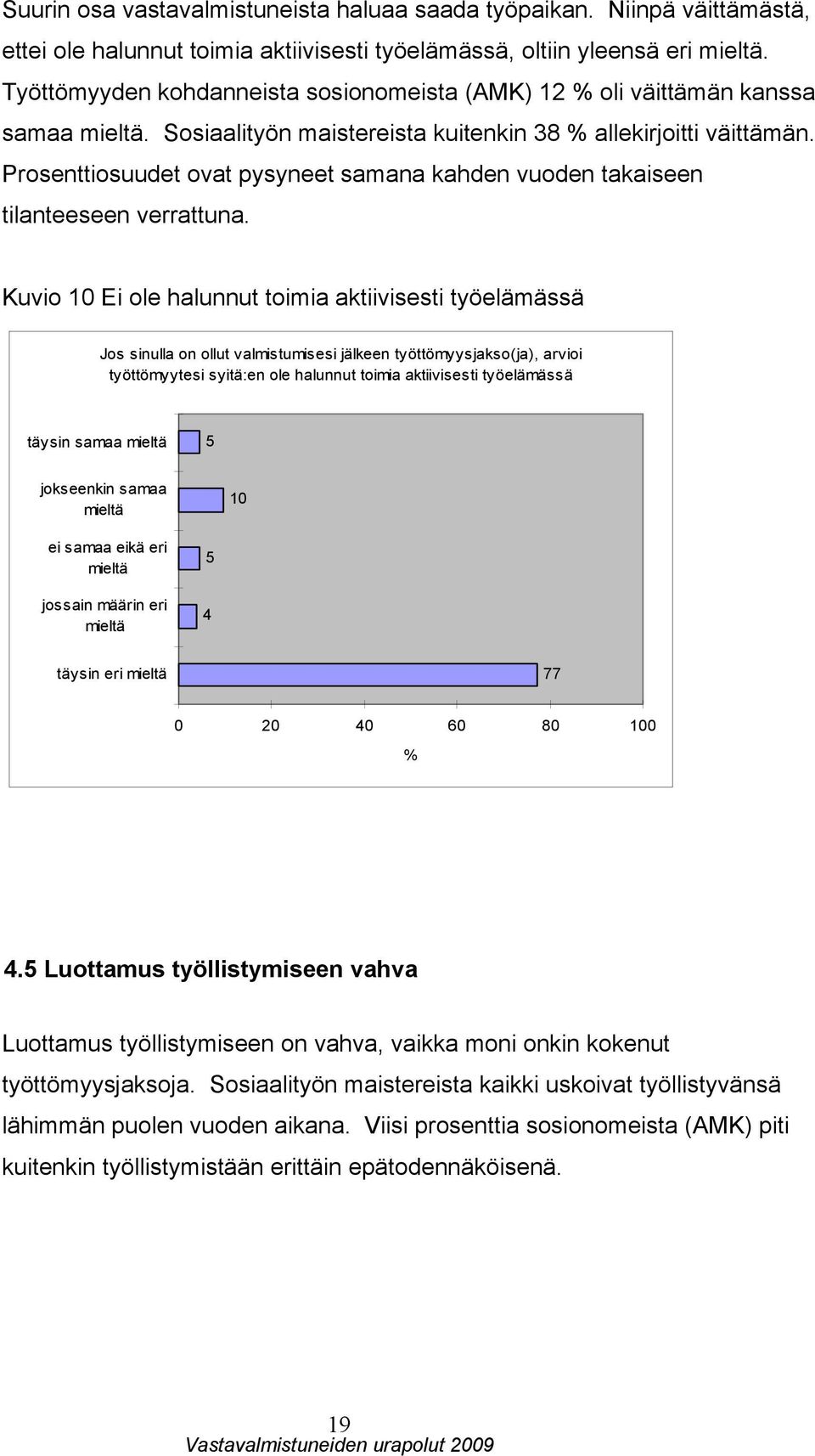 Prosenttiosuudet ovat pysyneet samana kahden vuoden takaiseen tilanteeseen verrattuna.