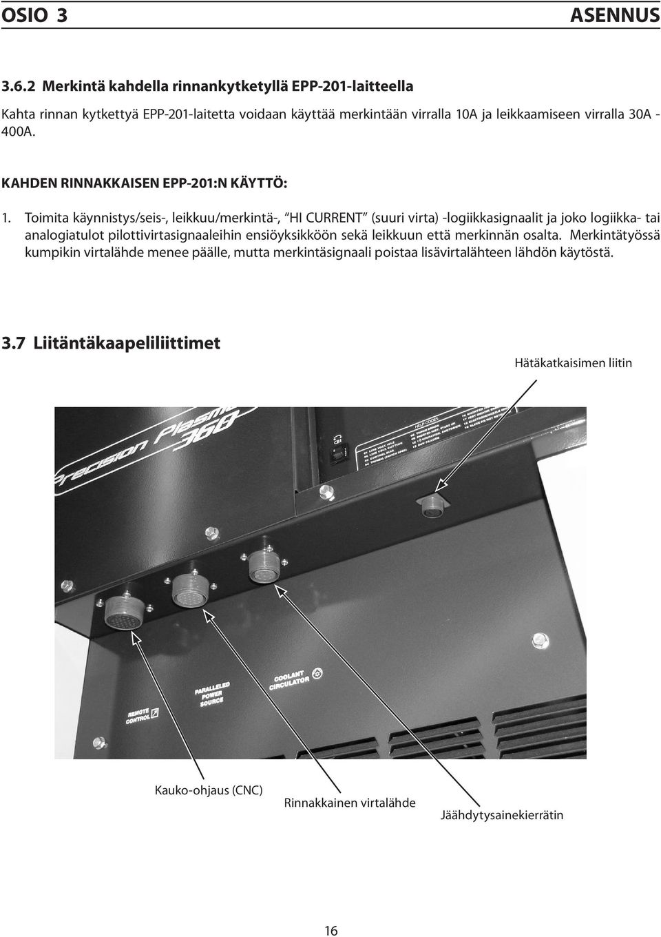 400A. KAHDEN RINNAKKAISEN EPP-201:N KÄYTTÖ: 1.