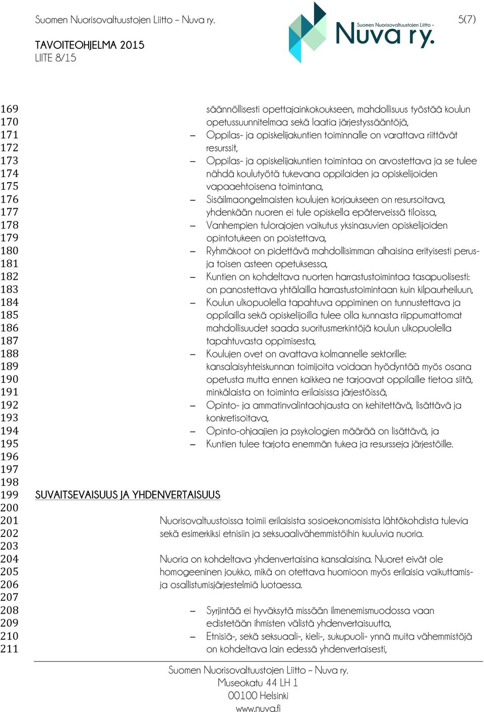 resurssit, Oppilas- ja opiskelijakuntien toimintaa on arvostettava ja se tulee nähdä koulutyötä tukevana oppilaiden ja opiskelijoiden vapaaehtoisena toimintana, Sisäilmaongelmaisten koulujen