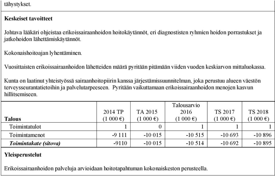 Kunta on laatinut yhteistyössä sairaanhoitopiirin kanssa järjestämissuunnitelman, joka perustuu alueen väestön terveysseurantatietoihin ja palvelutarpeeseen.