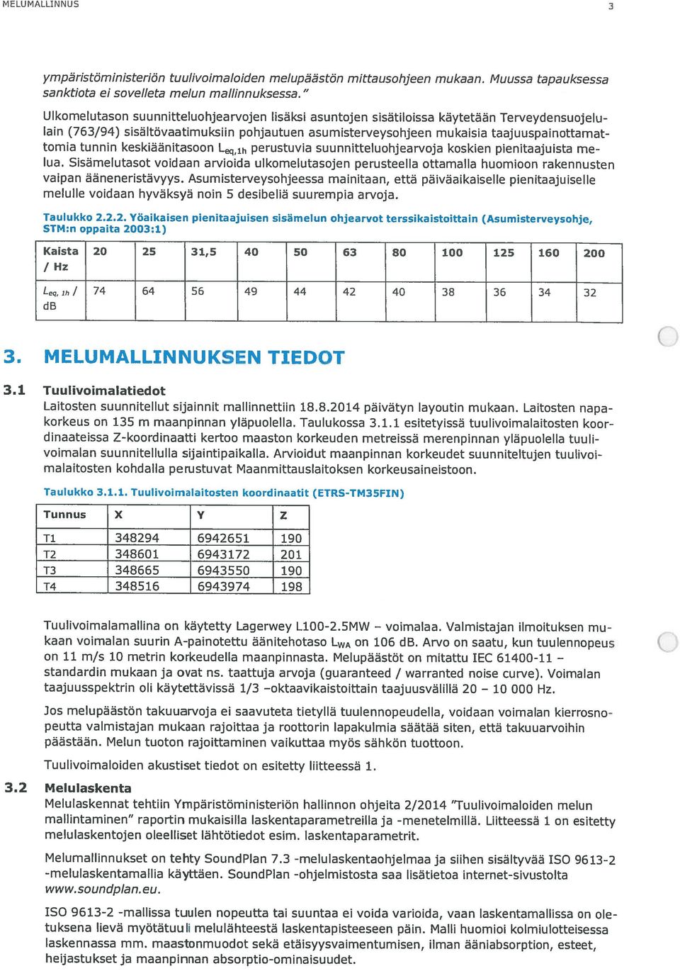 tunnin keskiäänitasoon Lyh perustuvia suunnitteluohjearvoja koskien pienitaajuista me lua.