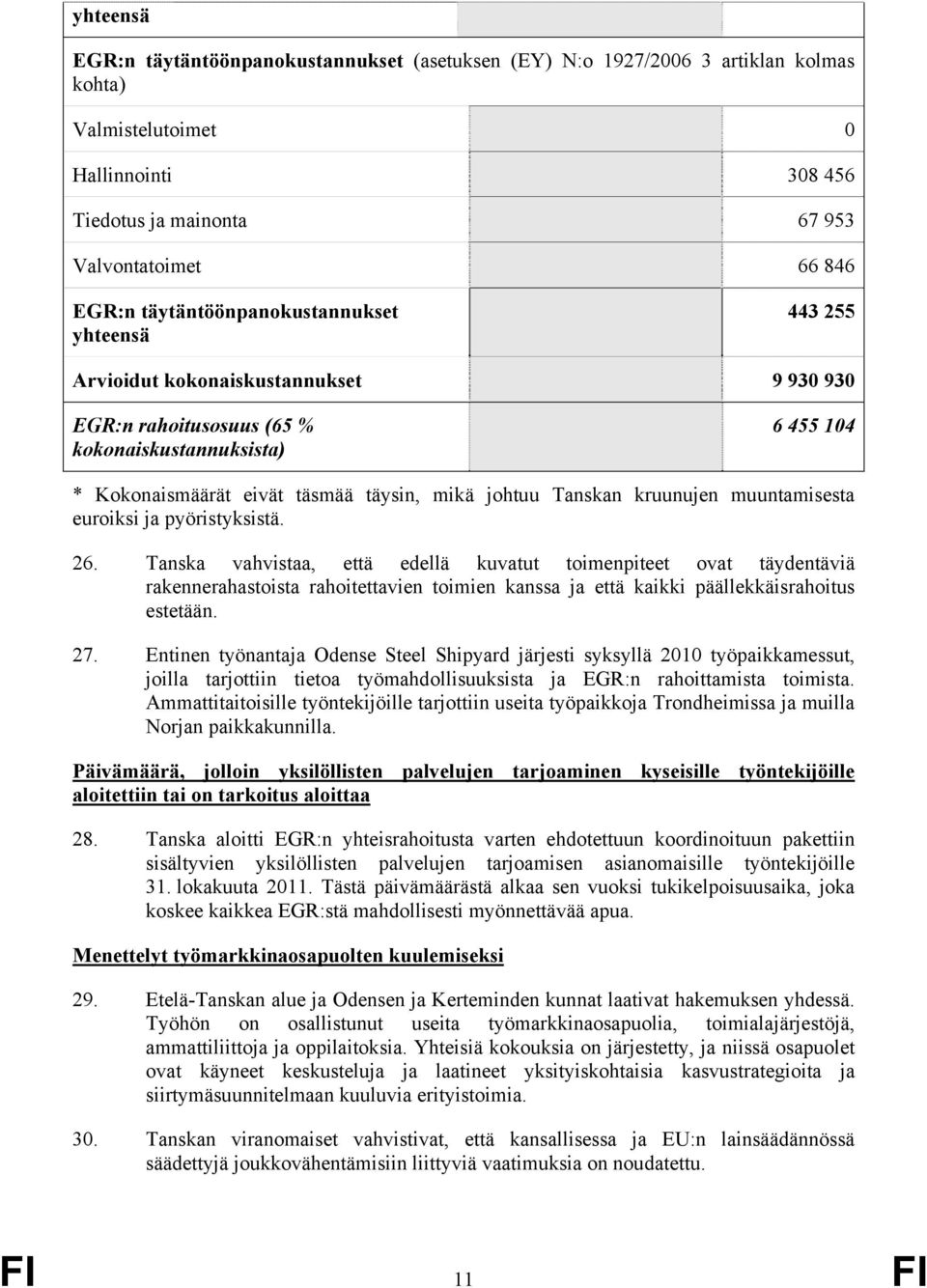 Tanskan kruunujen muuntamisesta euroiksi ja pyöristyksistä. 26.