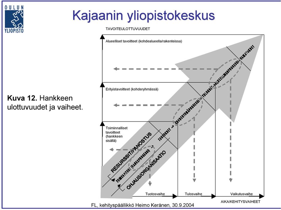 Hankkeen ulottuvuudet ja vaiheet.