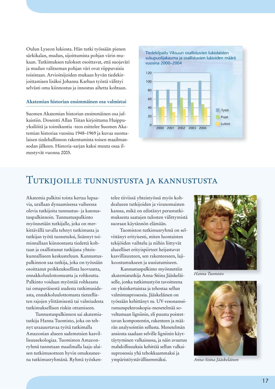 Arvioitsijoiden mukaan hyvän tiedekirjoittamisen lisäksi Johanna Karhun työstä välittyi selvästi oma kiinnostus ja innostus aihetta kohtaan.