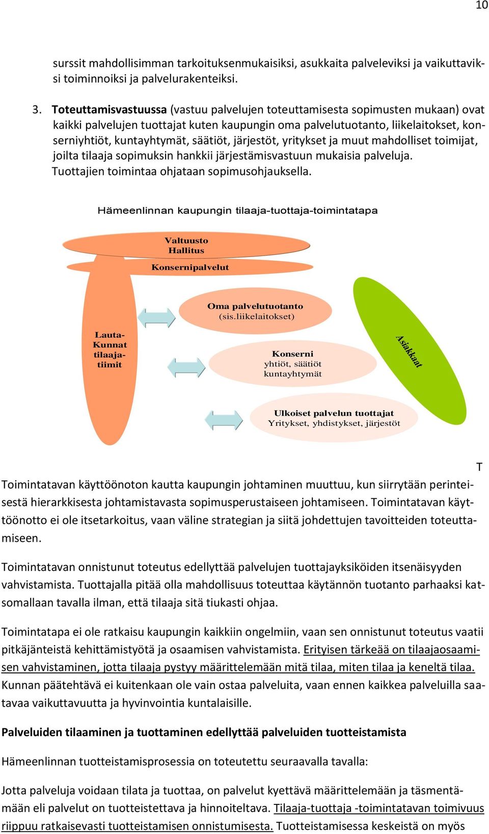 järjestöt, yritykset ja muut mahdolliset toimijat, joilta tilaaja sopimuksin hankkii järjestämisvastuun mukaisia palveluja. Tuottajien toimintaa ohjataan sopimusohjauksella.