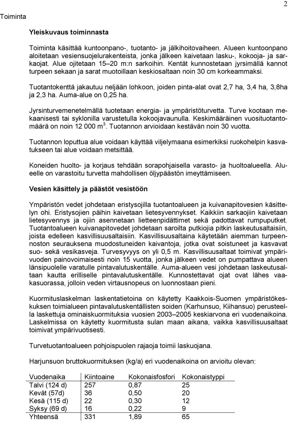 Kentät kunnostetaan jyrsimällä kannot turpeen sekaan ja sarat muotoillaan keskiosaltaan noin 30 cm korkeammaksi.