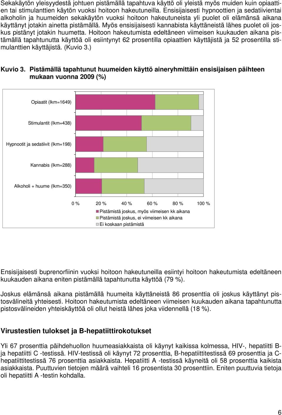 Myös ensisijaisesti kannabista käyttäneistä lähes puolet oli joskus pistänyt jotakin huumetta.