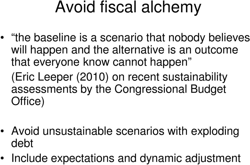 (2010) on recent sustainability assessments by the Congressional Budget Office)