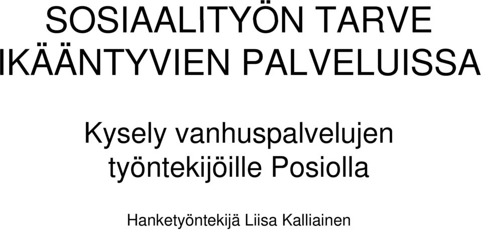 vanhuspalvelujen