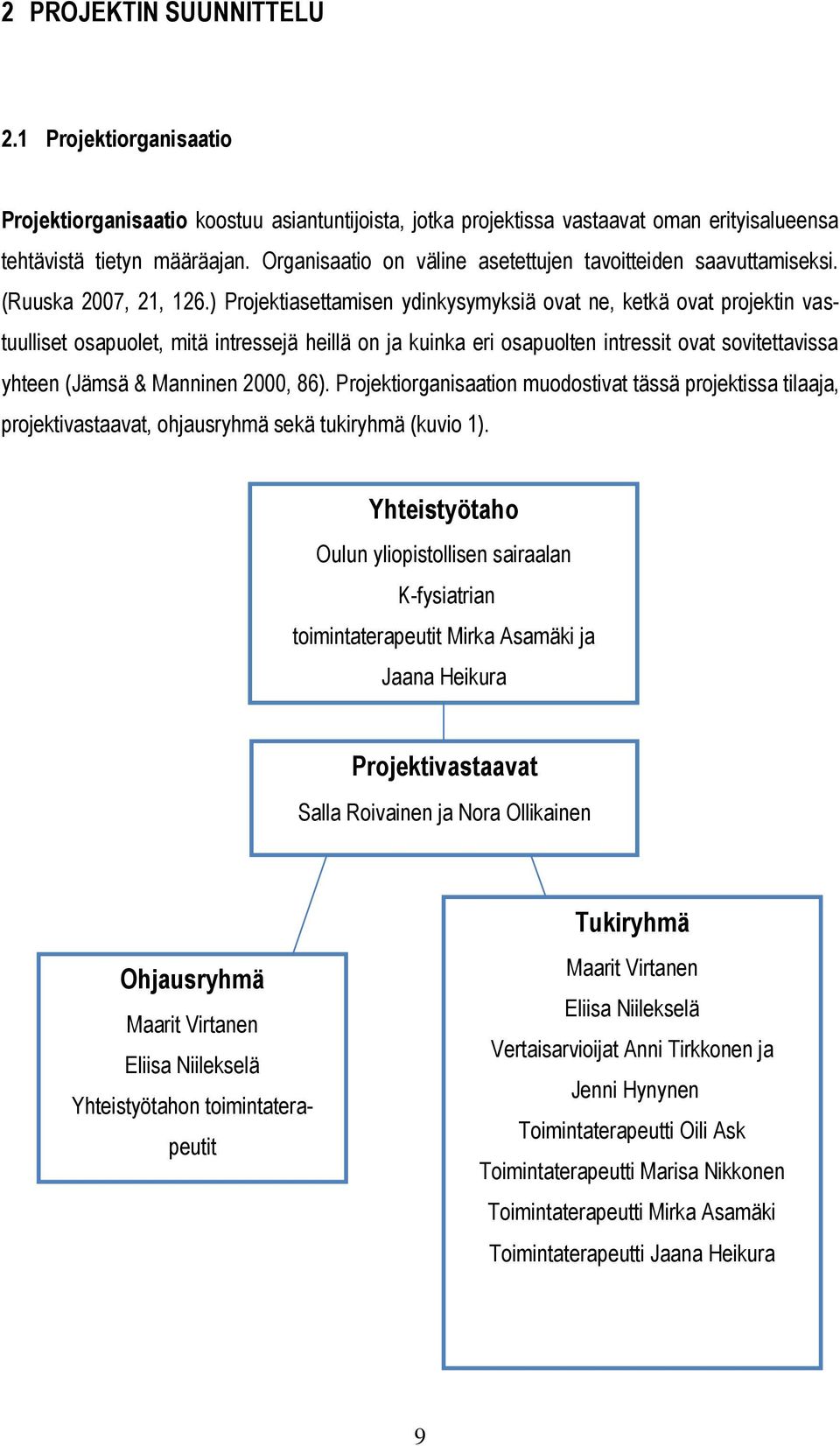 ) Projektiasettamisen ydinkysymyksiä ovat ne, ketkä ovat projektin vastuulliset osapuolet, mitä intressejä heillä on ja kuinka eri osapuolten intressit ovat sovitettavissa yhteen (Jämsä & Manninen