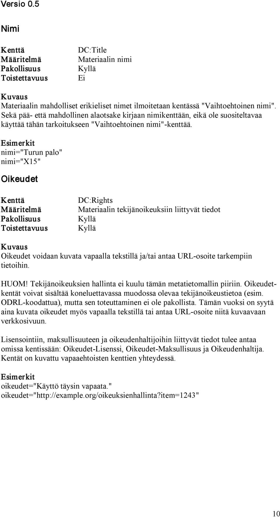 nimi="turun palo" nimi="x15" Oikeudet DC:Rights Materiaalin tekijänoikeuksiin liittyvät tiedot Oikeudet voidaan kuvata vapaalla tekstillä ja/tai antaa URL osoite tarkempiin tietoihin. HUOM!