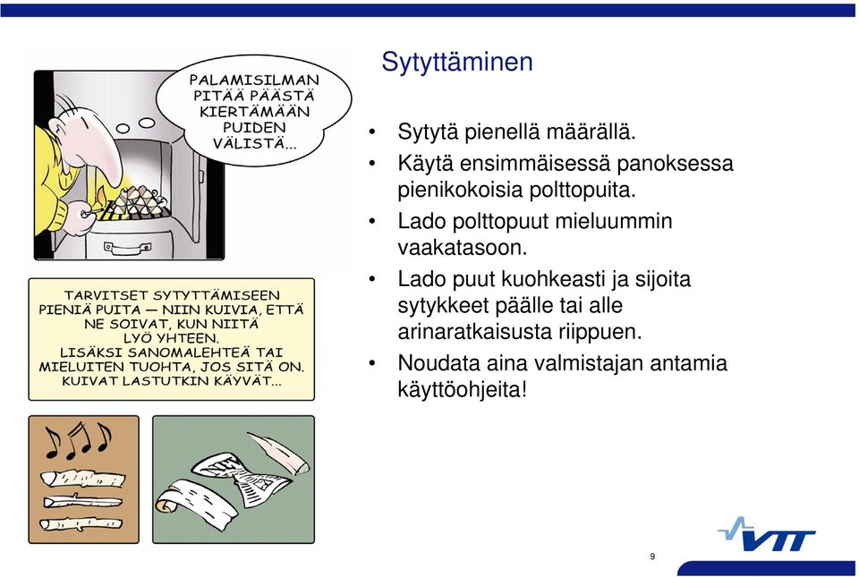 Lado polttopuut mieluummin vaakatasoon.