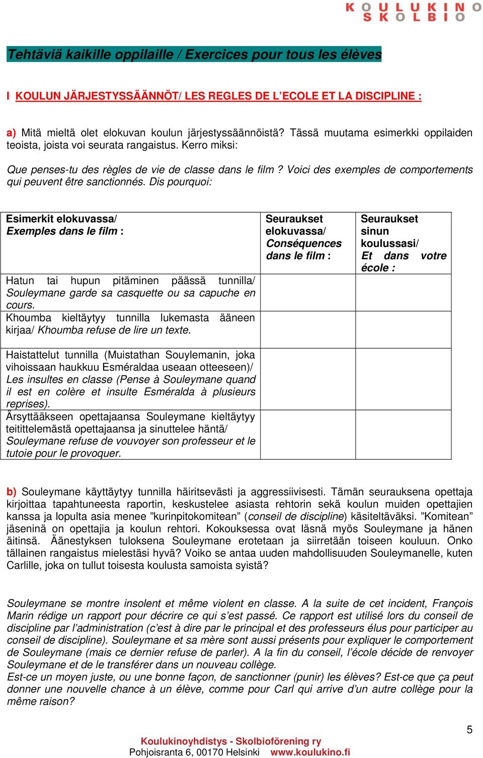 Voici des exemples de comportements qui peuvent être sanctionnés.