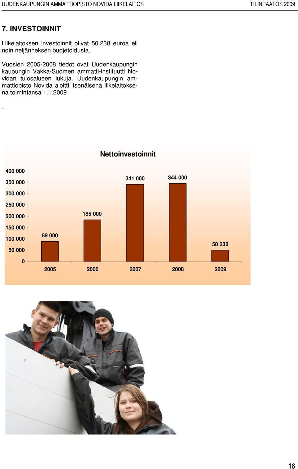 Uudenkaupungin ammattiopisto Novida aloitti itsenäisenä liikelaitoksena toimintansa 1.1.2009.