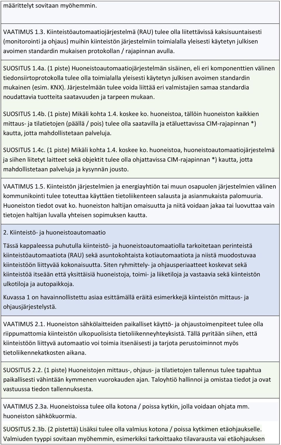 mukaisen protokollan / rajapinnan avulla. SUOSITUS 1.4a.