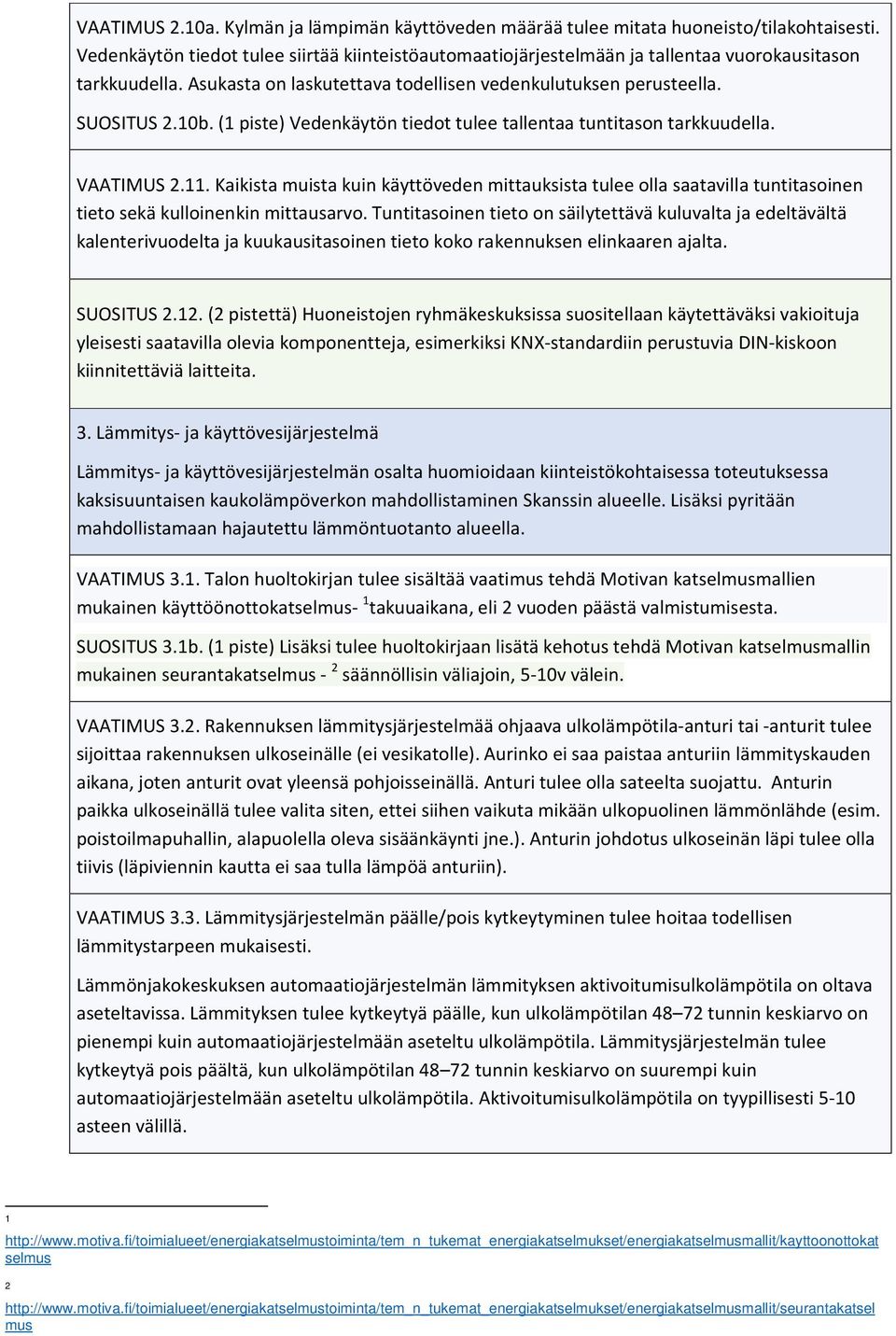 (1 piste) Vedenkäytön tiedot tulee tallentaa tuntitason tarkkuudella. VAATIMUS 2.11.