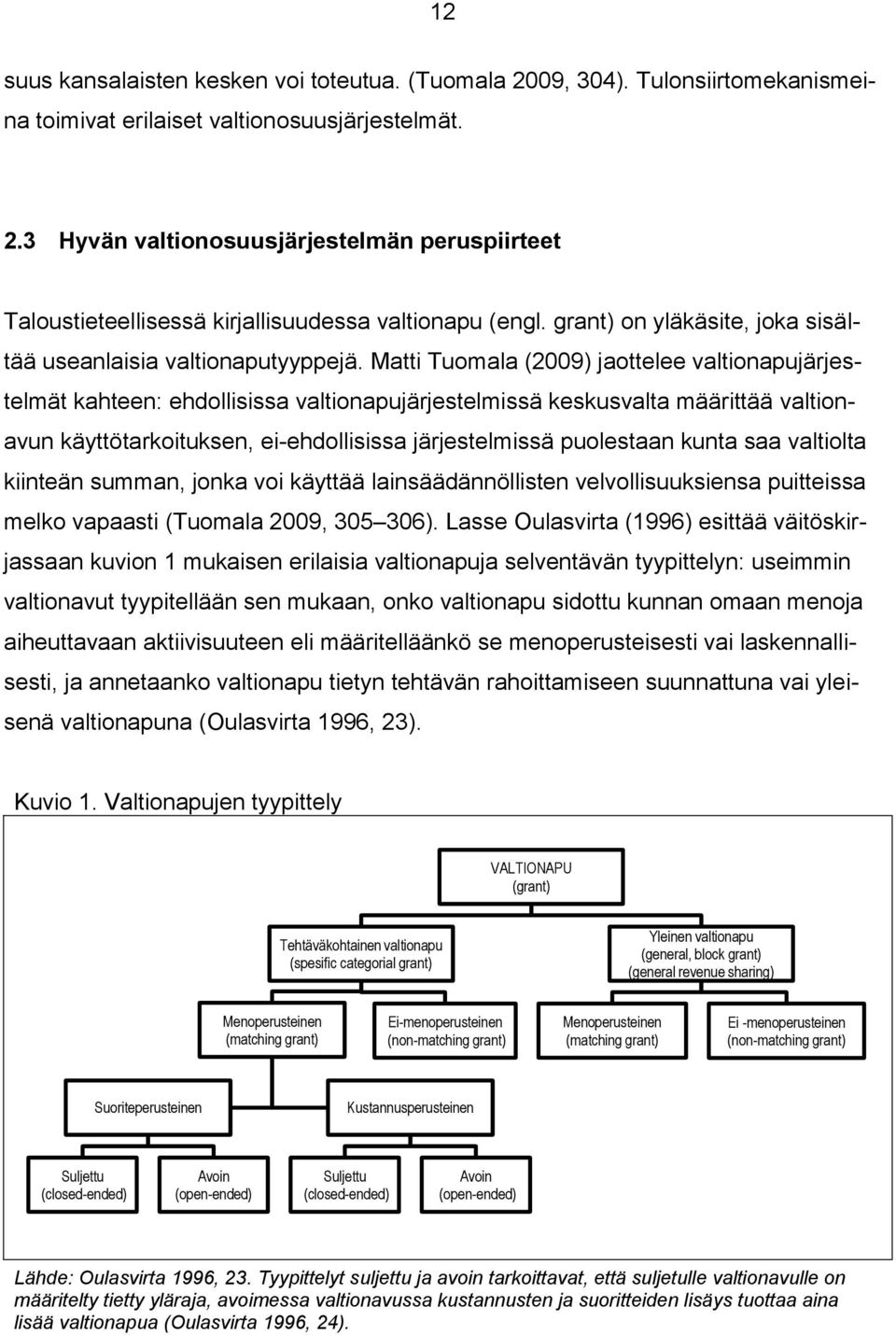 Matti Tuomala (2009) jaottelee valtionapujärjestelmät kahteen: ehdollisissa valtionapujärjestelmissä keskusvalta määrittää valtionavun käyttötarkoituksen, ei-ehdollisissa järjestelmissä puolestaan