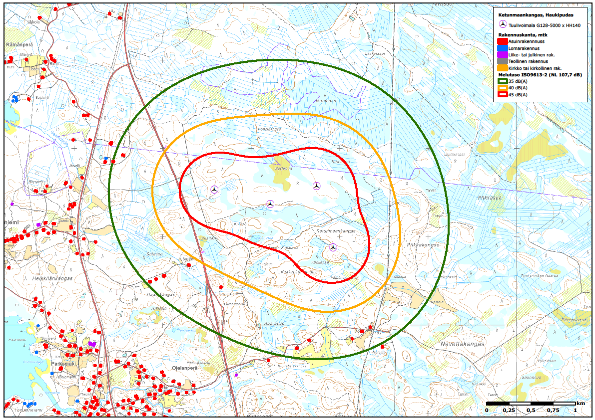 Liite 1 Ketunmaankankaan tuulivoimapuisto, melutason mallinnus ISO