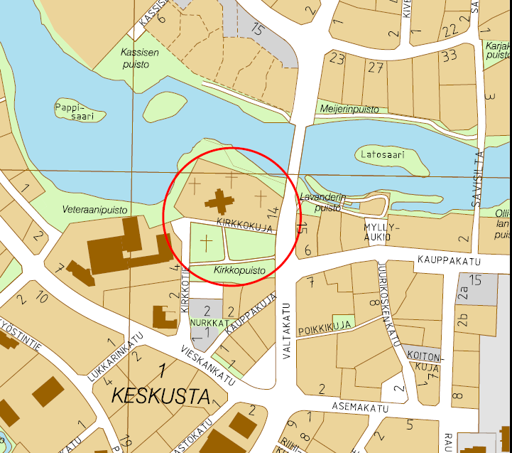 VIREILLE TULEVIA ASEMAKAAVOJA JA KAAVAMUUTOKSIA 2016 2020 28 1. Keskusta (1. kaupunginosa) Kirkkopuisto ja lähiympäristö Asemakaavamuutos Vireille: teknisten palveluiden lautakunta 2016 2.