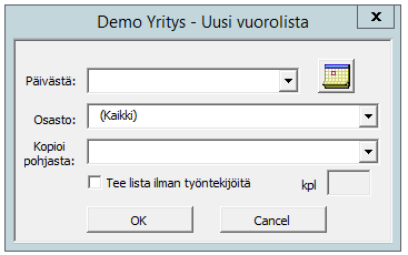 Työvuorolistan suunnittelu HRSuunti Net ohjelmassa on kiinnitetty erityistä huomiota vuorolistasuunnittelun sujuvuuteen.