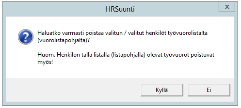 Henkilön lisääminen vuorolistalle Toimintoa tarvitaan esim. tilanteessa, jossa vuorolistaa on jo tehty tietyn matkaa ja todetaan, että listalle tarvitaankin uusia työntekijöitä esim.