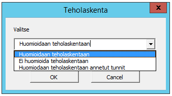 Tehot vuorolistalla Tehot ominaisuus on käytössä lähinnä vain majoitus- ja ravitsemisalan yrityksissä. Päiväkohtainen tavoitemyynti voidaan syöttää Vuorolista taulukon loppuun.