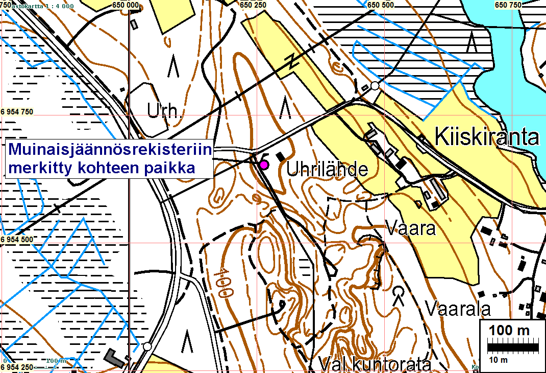 17 Jussila & Sepänmaa 2012: Muinaisjäännösrekisterin koordinaatti osoittaa laakean harjanteen laen itäreunamille missä nyt on talo ja pihamaata.