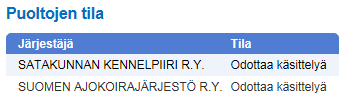 Anomusten käsittelyn työnkulku OHJE - Omakoira 17.8.2016 14(16) Anomuksen tilahistoria Anomuksen yläreunassa näkyy anomukseen liittyvä tilahistoria.