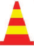 56 Liiklusameti juhendeid 3/2014 Piirdeaia plaatidel on vaheldumisi punased ja kollased viltused või vertikaalsed triibud.