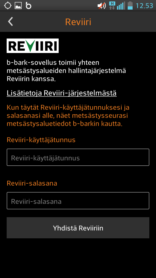 Reviiri-yhteensopivuus Reviiri-yhteensopivuus b-bark-sovellus toimii yhteen metsästysalueiden hallintajärjestelmä Reviirin kanssa.