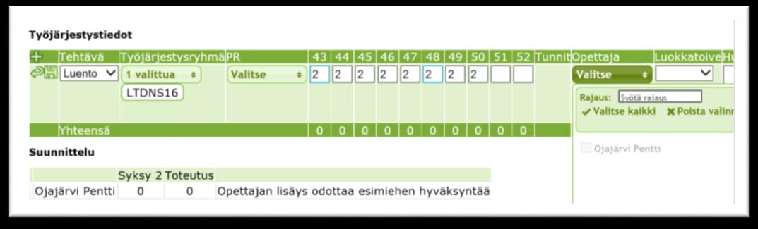 15 (24) Valitse kopioinnin lähteestä haluamasi kopioitava jakso ensin ja sitten valitse kopioinnin kohteesta se jakso, jolle edellisen vuoden suunnitelman haluat kopioida.