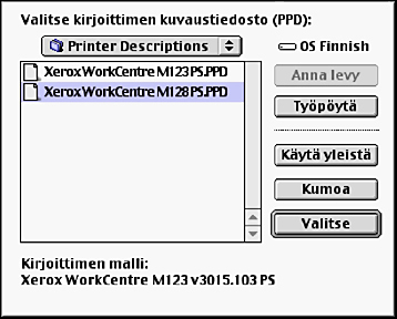 5 Käyttö Macintosh-tietokoneilla Kirjoitinajurin asetukset (Mac OS 9.