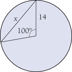 115,7 116 5,5 85. Ympyrään, jnka säde n 14 cm, n piirretty jänne. Jännettä vastaava keskuskulma n 100.