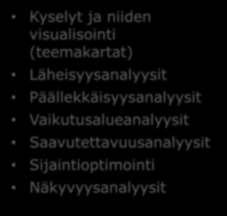 Päällekkäisyysanalyysit Vaikutusalueanalyysit