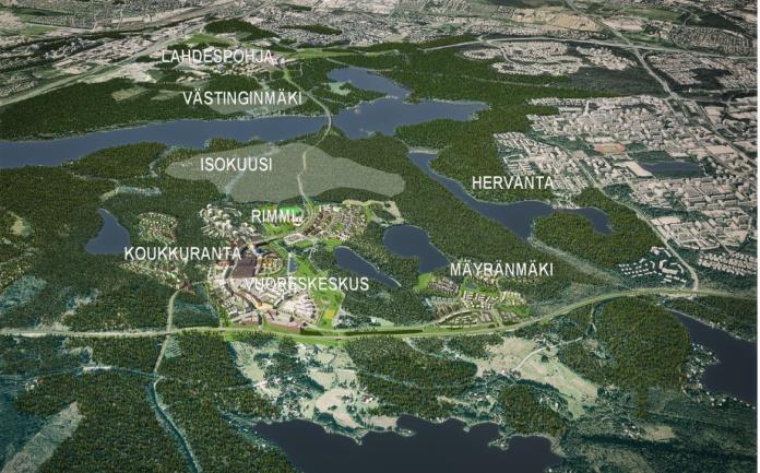 rakennetaan 4.800 asuntoa Peruskaupungin osuus investoinneista 2011-2015 ilman liikelaitoksia n. 85 milj. euroa Suunnittelun painopiste 2016 on Isokuusen ja Västinginmäen asuntoalueet.