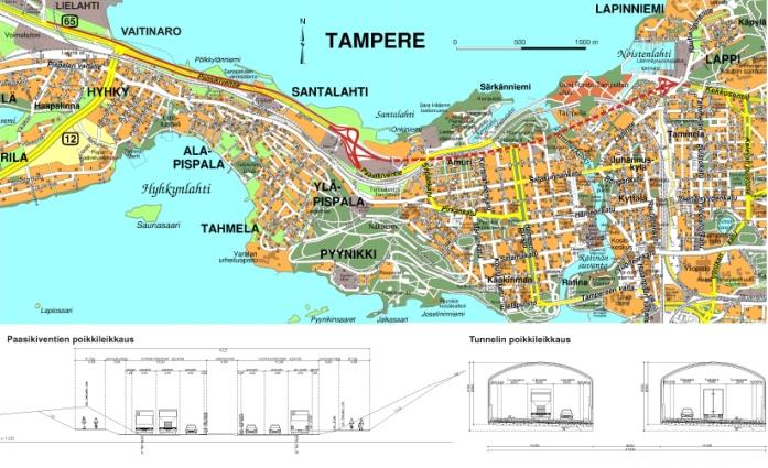 PTS 2013-2027 Reijo Väliharju Rantaväylän tunneli Rantaväylän tunneli on merkittävin moottoriajoneuvoliikenteen kehittämishanke kaupungin keskustassa.