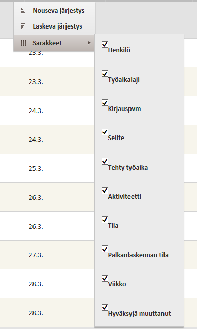 Toukokuu 2016 21 (32) 5.2.2 Muut toiminnot Järjestys Taulukon solujen tietoa voidaan järjestää laskevaan tai nousevaan järjestykseen.