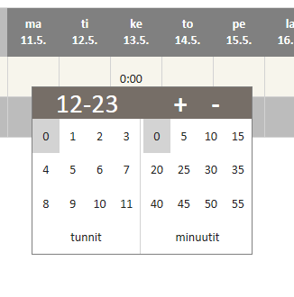 Toukokuu 2016 31 (32) 9 Käyttäjäasetukset Käyttäjäasetuksissa voidaan muokata käyttäjien henkilökohtaisia sovellusasetuksia.