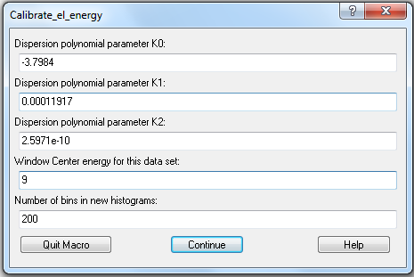 69 Kuva 22: Convert el. coord. to energy -makron valintaikkuna.