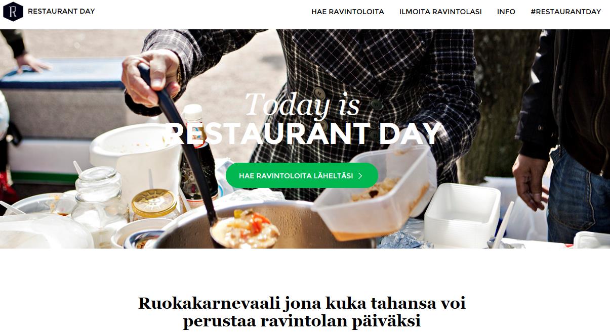 Jakamistalous: Ravintolapäivä - Suomesta lähtenyt tapahtuma levinnyt yli 70 maahan.